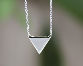 14K Real Gold Triangle Necklace, Tiny Triangle Pendant, Geometric Symbol Triangle Necklace, Geometric Jewelry, Minimalist Triangle Necklace
