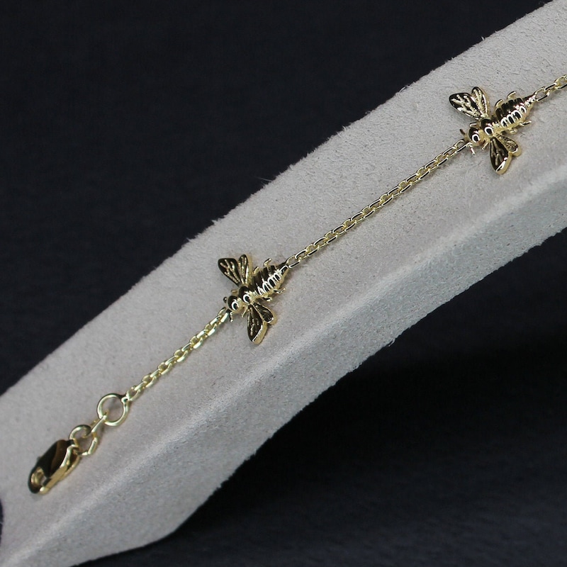 The Clear Bee Bracelet in Gold