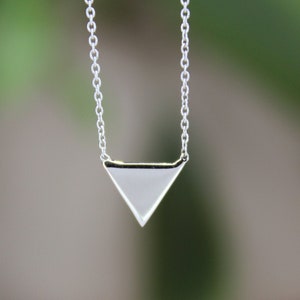 14K Real Gold Triangle Necklace, Tiny Triangle Pendant, Geometric Symbol Triangle Necklace, Geometric Jewelry, Minimalist Triangle Necklace