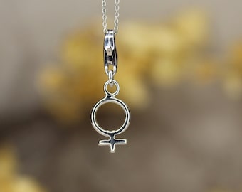 Venus Jewelry, Venus Pendant, Venus Charm, Real Solid 14K Gold Female Sign Charm, Great Gift For Her,