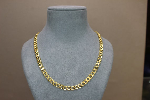 Gold Cuban Curb Chain 21 Inches Chain 14K Solid Gold Cuban 