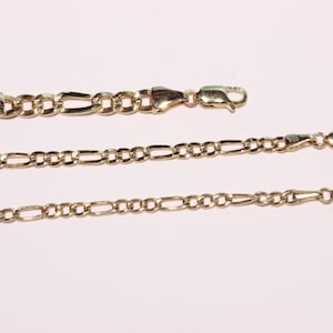 14K Real Gold Figaro Chain Bracelet Necklace Extender, Figaro Adjustable Extender 1 2 3 4 5 inches Removable Extender, Cuban Extender Chain
