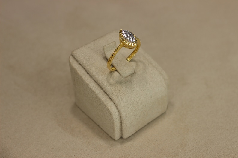 Marquise Shape 14K Solid Gold Ring Promise Gold Ring For Women Fabulous Ring Proposal Ring Gift For Engagement Diamond Cut Gold Ring