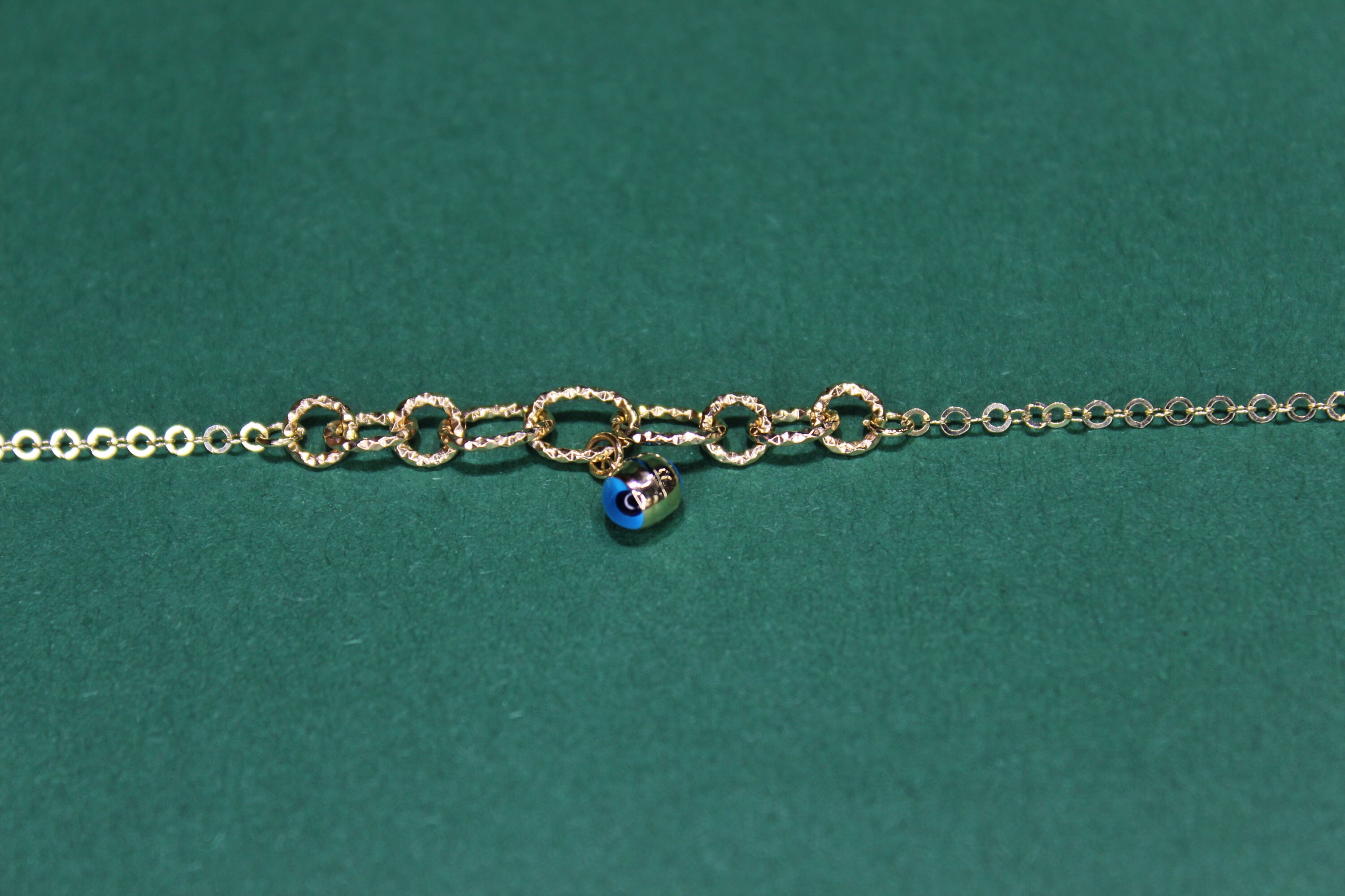 solid gold evil eye bracelet