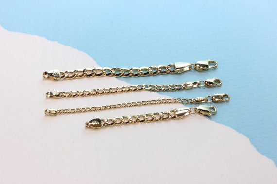 14K Real Gold Cuban Curb Chain Extender 1 2 3 4 5 6 7 Inch