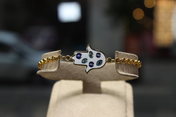 14k gold on sale hamsa bracelet