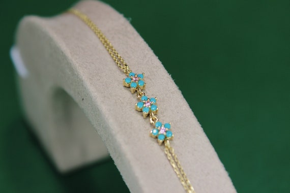 Turquoise flower bracelet deals