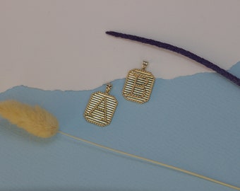 14K Gold Initial Letter Pendants,  A, B , C , D  All Initials Are Available, Unisex Initial Pendant, Great Gift For Him For Her