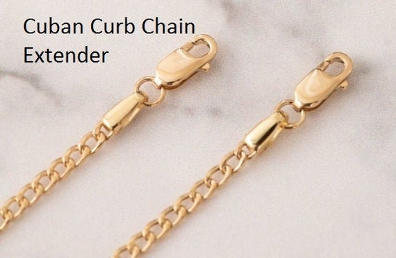 14K Real Gold Cuban Curb Chain Extender 