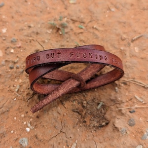 Leather Wrap Bracelet. Leather Personalized Bracelets. Lyric Bracelet. Bible Verse Bracelet. Coordinates Bracelet.