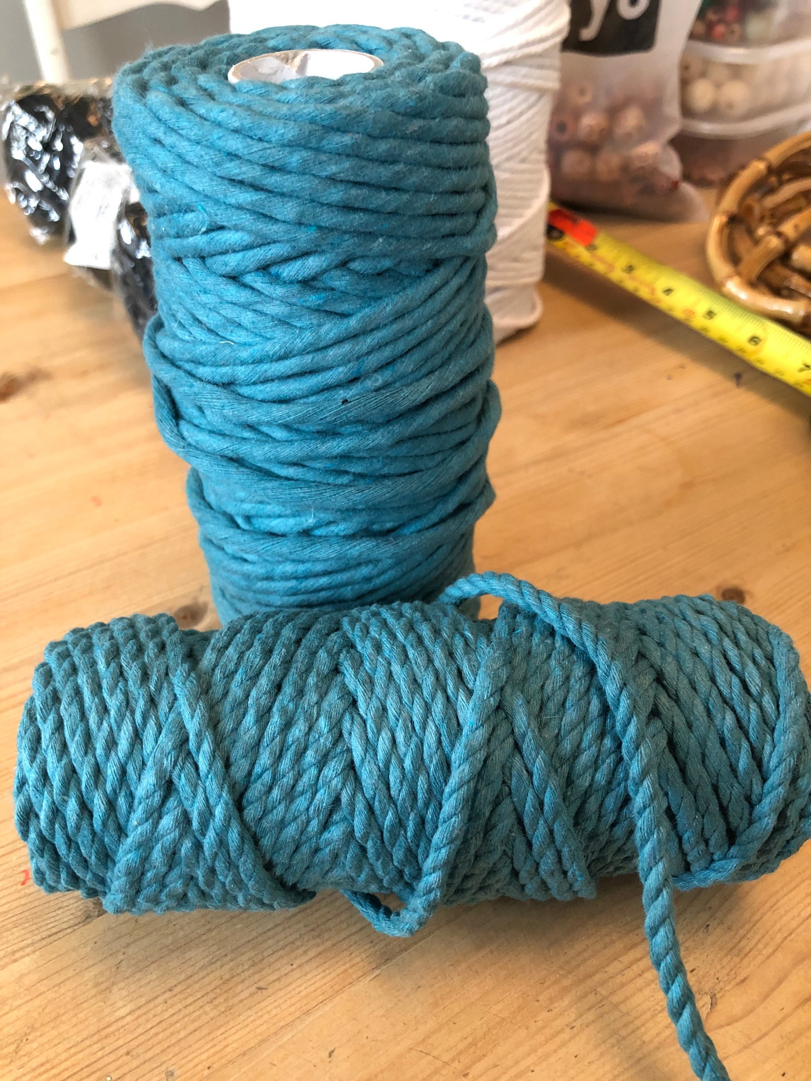 Left over macrame cords in teal Etsy