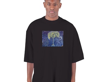 Oversized Drop-Shoulder Crewneck T-Shirt (MOMENTUM)