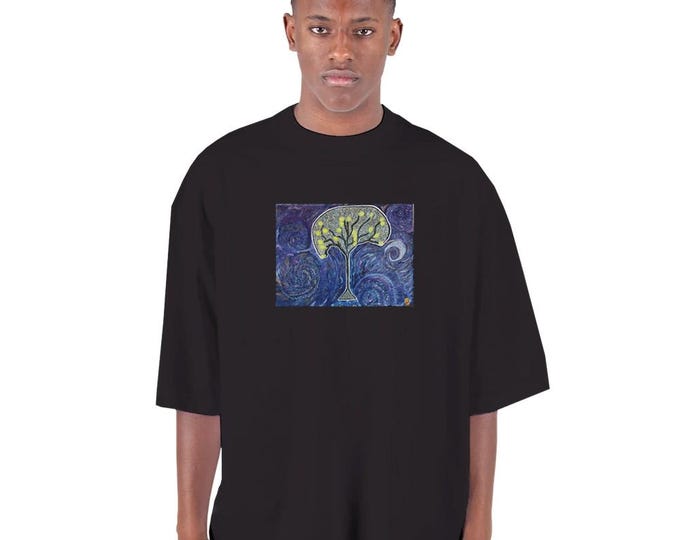Oversized Drop-Shoulder Crewneck T-Shirt (MOMENTUM)