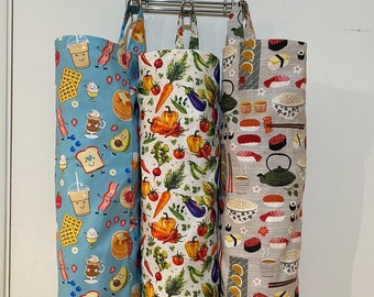 Cotton X-large Plastic Bag Holder, trash bag holder, Kitchen Bag Storage handmade, unique gifts for her, Valentine's Day gift, Mother's Day