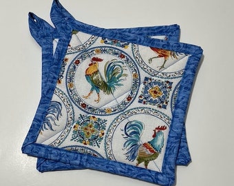 Potholder/Oven mitt (handmade) Roosters