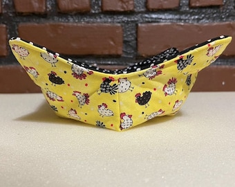Microwavable bowl cozy reversible handmade, unique gift for her, kitchen decor, Christmas gift, Valentine&#39;s Day gift, Mother&#39;s Day gift