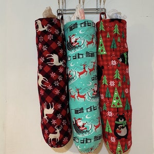 フランネルコットンのビニール袋ホルダー、ゴミ袋ホルダー、キッチンバッグ収納ハンドメイド、彼女へのユニークなギフト、バレンタインデーギフト、母の日