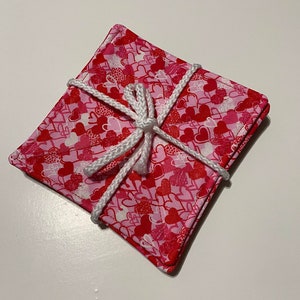 Handmade Cotton Coaster/Reusable Coaster/Eco Friendly Coasters, unique gifts, Christmas decor, Valentine&#39;s Day gift, Mother&#39;s Day gift