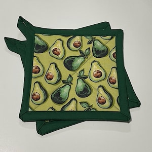 Avocado potholder Handmade, unique gifts for her, holiday decorations and gifts, Christmas gift ideas, kitchen decor, Valentine&#39;s Day gift