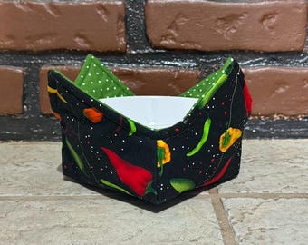 Microwavable bowl cozy reversible handmade, unique gift for her, kitchen decor, Christmas gift, Valentine&#39;s Day gift, Mother&#39;s Day gift