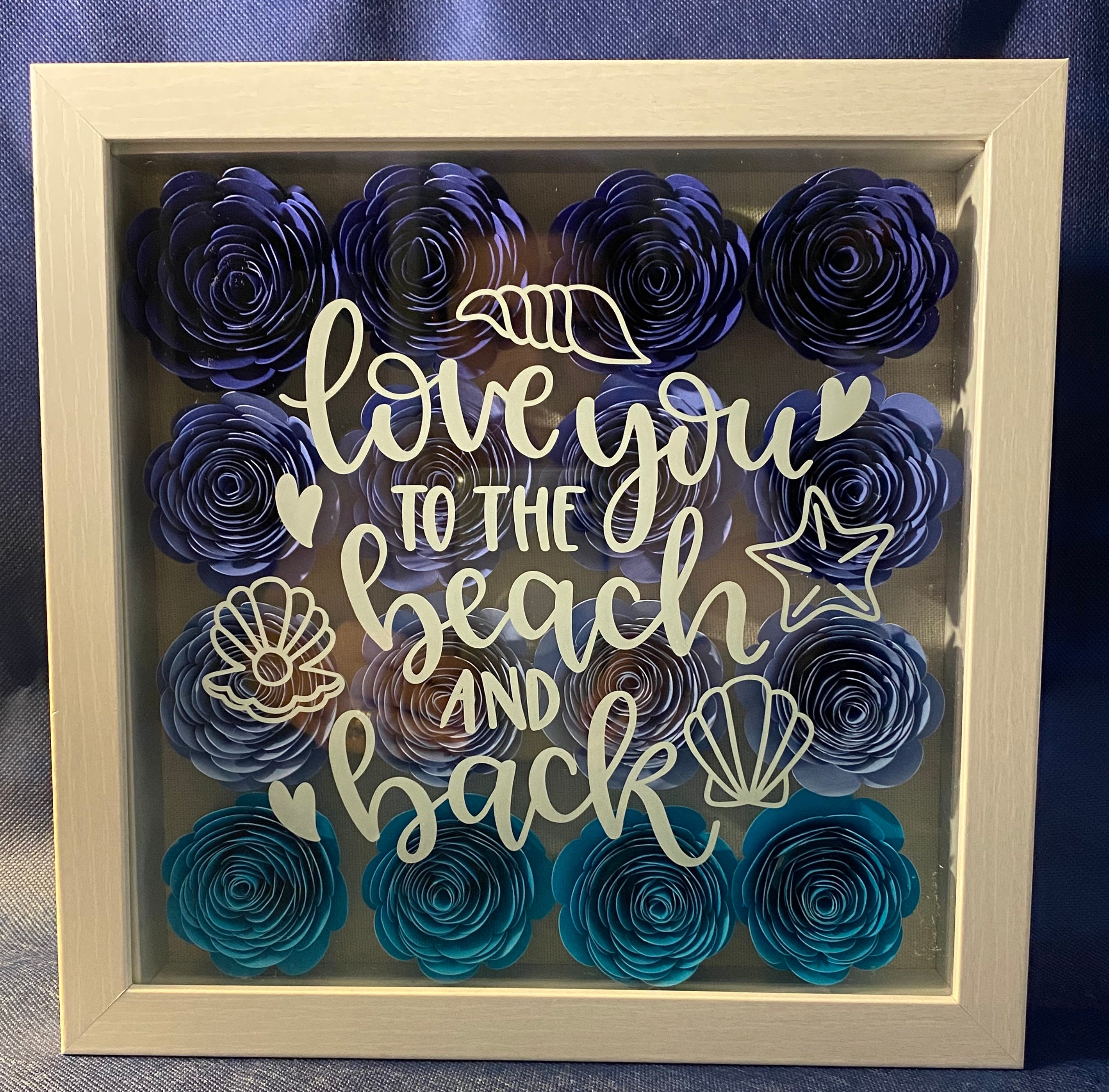 9x9 Shadow Box Rolled Paper Flowers Etsy