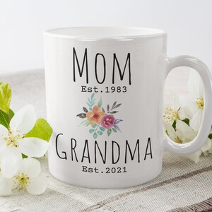 Promoted Grandma Mug Mom to Grandma Mug Personalized Gift for New Grandma baby announcement grandma established custom grandmother mug