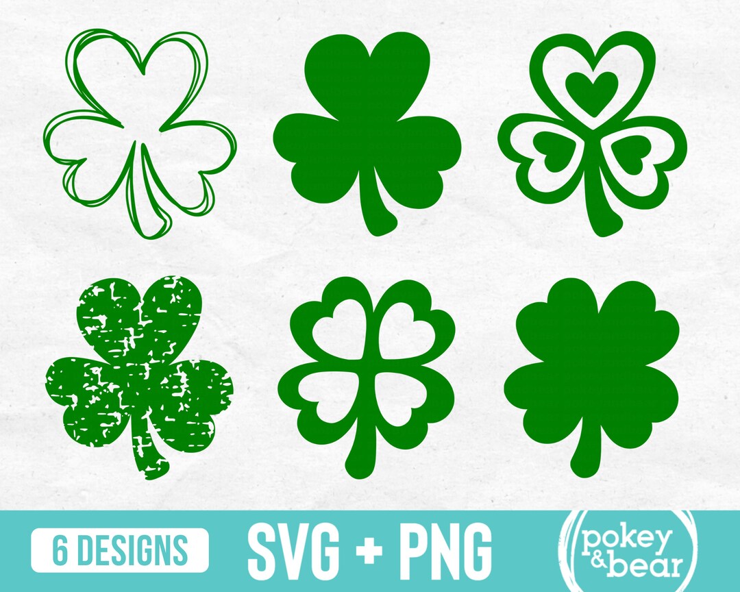 Shamrock Svg Bundle Four Leaf Clover Png Bundle St Patrick's Day Svg ...