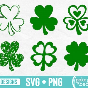 Kleeblatt SVG-Bundle Vierblättriges Kleeblatt Png-Bundle St Patrick's Day SVG Kleeblatt Clipart St Patty's Day Sublimation Designs Irish Cut Dateien