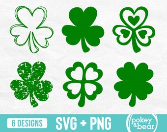 Shamrock Svg Bundle Four Leaf Clover Png Bundle St Patrick's Day Svg Shamrock Clipart St Patty's Day Sublimation Designs Irish Cut Files
