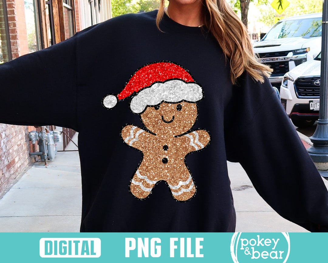 Glitter Gingerbread Man Png Sublimation Design Glitter Etsy UK