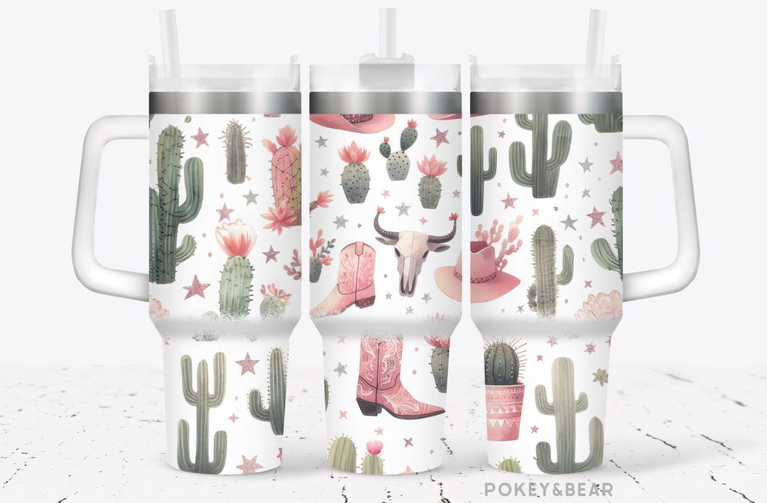Pink Cowgirl 40oz Tumbler Wrap Western Tumbler Sublimation Design ...