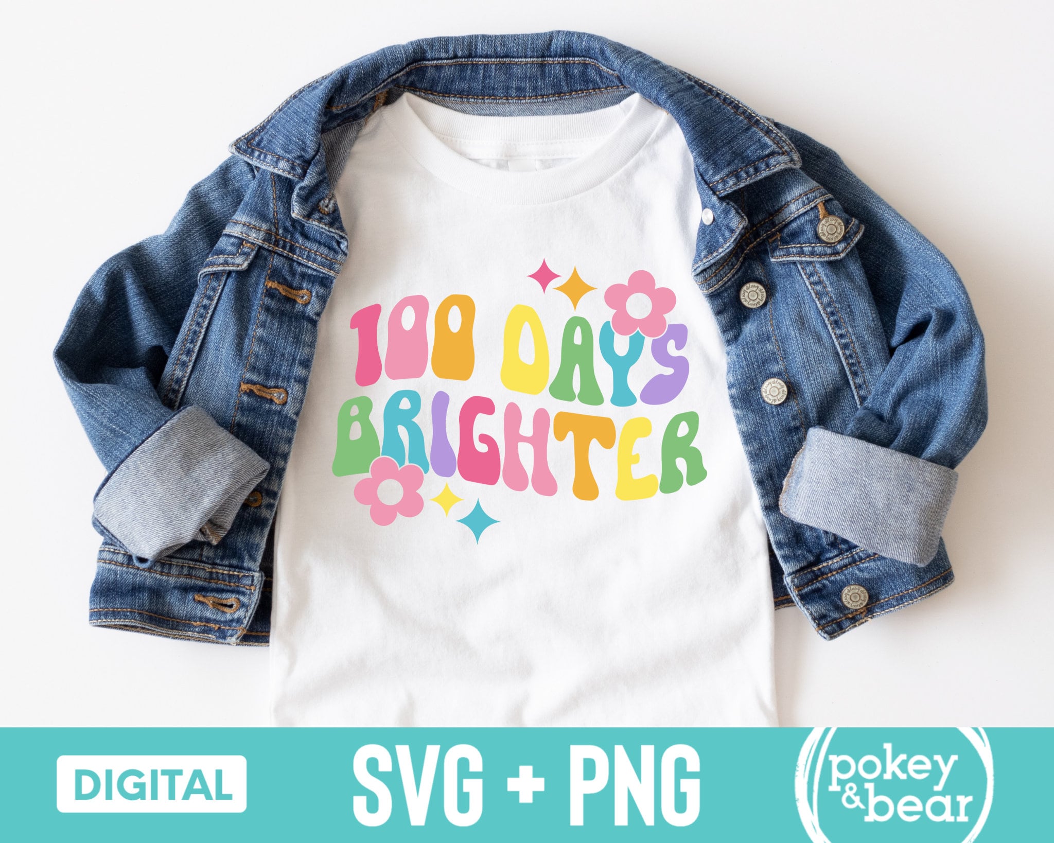 100 Days Brighter Svg 100th Day Of School Svg 100 Days Svg Teacher Svg 100 Days Shirt Svg 100 Days Brighter Png Sublimation Design