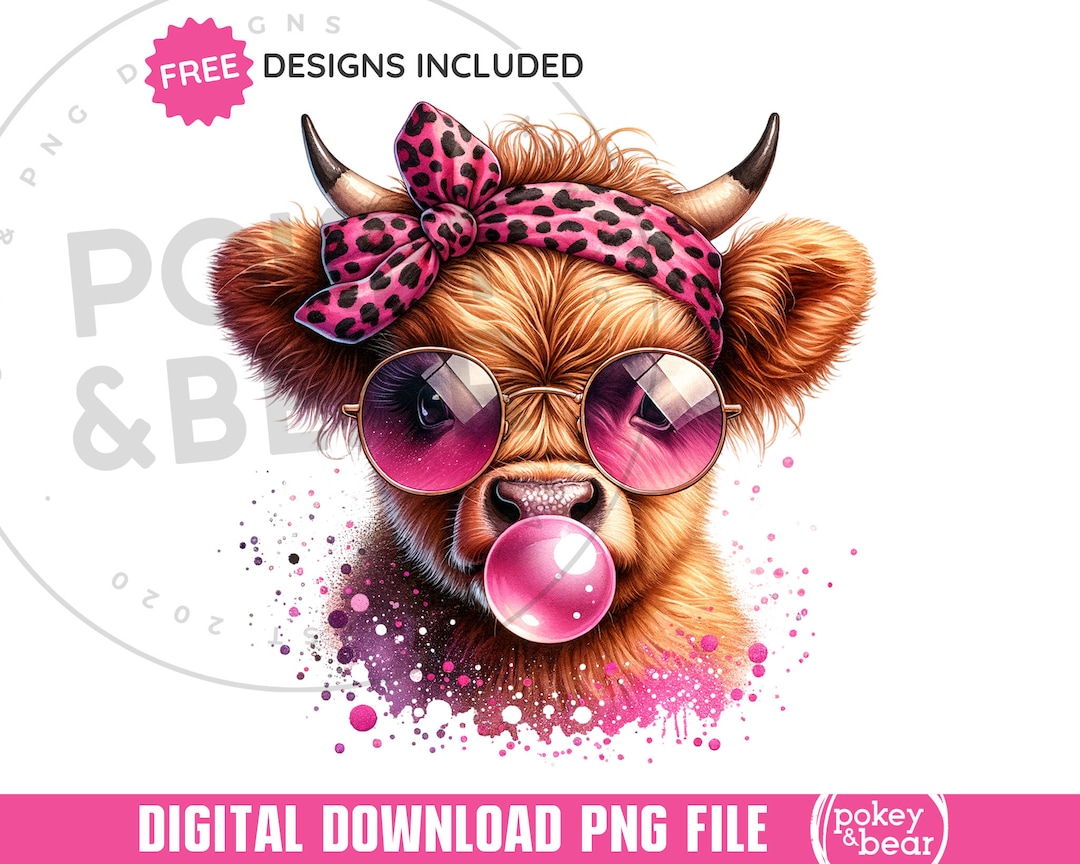 Highland Cow Png Sublimation Design Leopard Cow Shirt Design Cute Cow