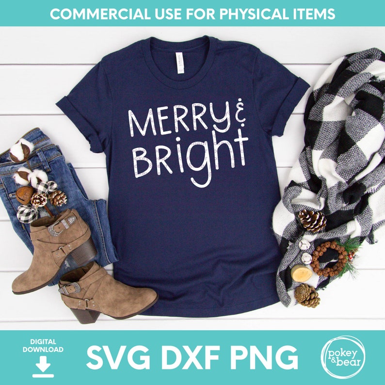 Download Merry and Bright Svg Cute Holiday Shirt Svg Winter Sign ...