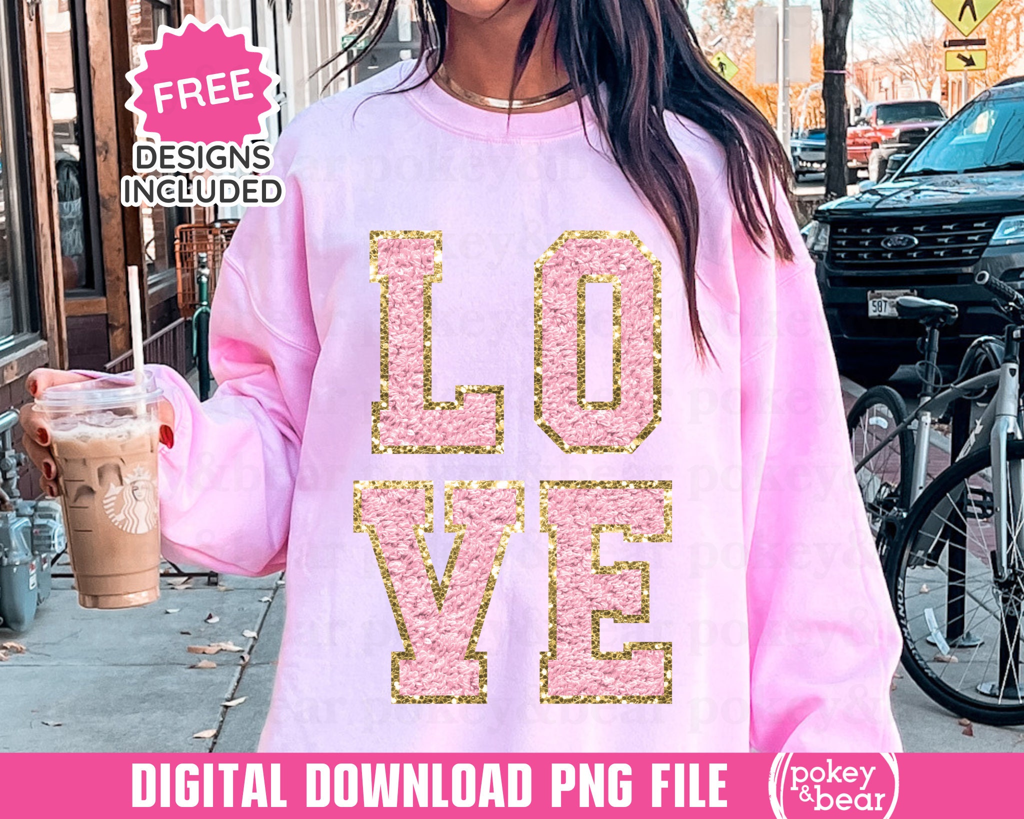Love Png Valentine's Day Png Sublimation Design Faux Embroidery ...