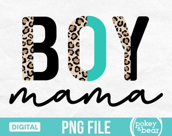 Half Cheetah Boy Mama Png, Boy Mom Png, Leopard Mom Of Boys Shirt Png File, Sublimation Design, Clipart, Digital Download