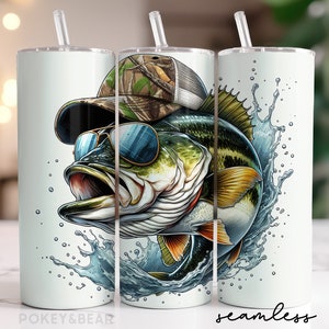 Bass Fischen Tumbler Wrap 20 Unzen Skinny Tumbler Sublimation Design Fisch Tumbler Png Camo Tumbler Design Nahtloser Digitaler Download