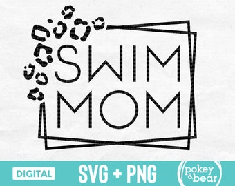 Cheetah Swim Mom Svg Leopard Swim Mom Png Swim Svg Zwemmen Svg Swim Team Shirt Svg Swim Mom Png Sublimatie Design Cut File Download