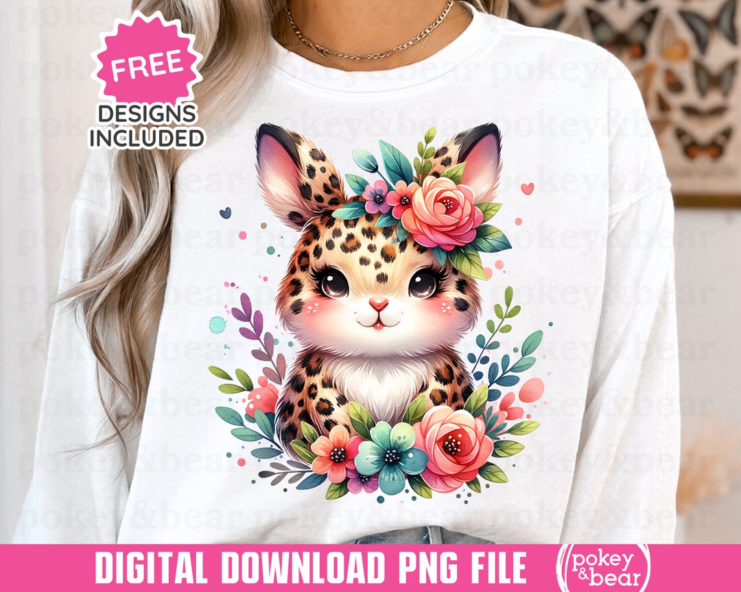 Floral Bunny Png Sublimation Design Easter Shirt Design Cute Easter ...