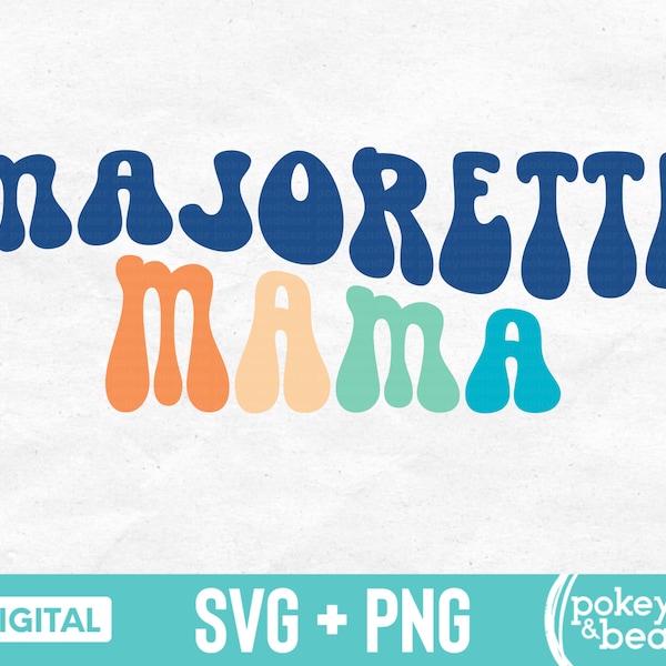 Retro Majorette Mama Svg, 70s Majorette Mom Svg, , Majorette Mom Shirt Svg, Vintage Majorette Png Sublimation Design, Descarga digital