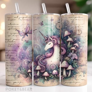 Unicorn Tumbler Wrap 20 oz Skinny Tumbler Sublimatie Design Enchanted Forest Tumbler Png Fantasy Tumbler Design Naadloze Digitale Download