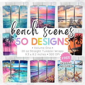 50 Beach Tumbler Wrap Bundle Tumbler Png Ocean Sublimation Designs 20oz Skinny Tumbler Straight Png Tumbler Templates Summer Tumbler Wraps