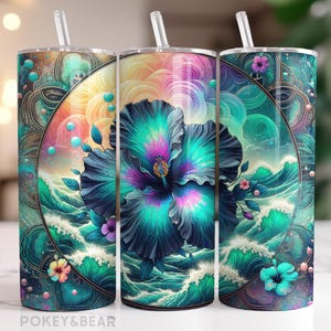 Hibiscus Tumbler Wrap 20 Unzen Skinny Tumbler Sublimation Design Strand Tumbler Png Sommer Tumble Design Nahtloser Digitaler Download