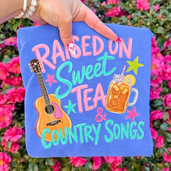 Southern Girl Png, Raised on Sweet Tea & Country Songs Png, Country Music Png Sublimation Design (Digital Download)
