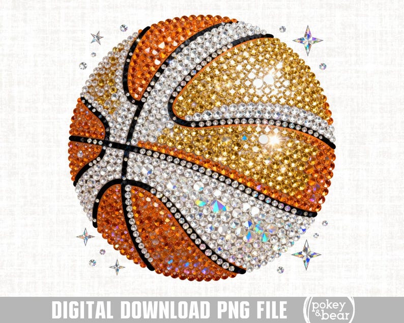 Faux Rhinestone Basketball Png Sublimation Design, Sparkly Sports Shirt Png Design, Jewel ...