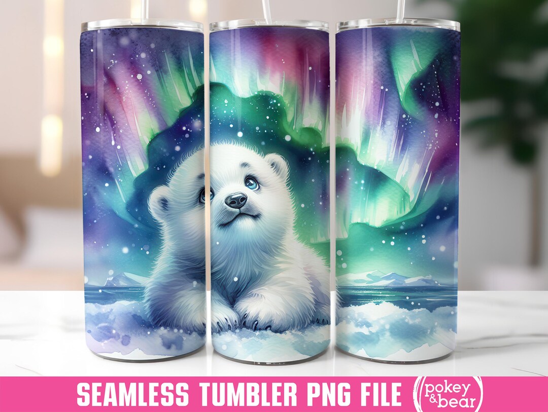 Polar Bear Tumbler Wrap 20 Oz Skinny Tumbler Sublimation Design ...