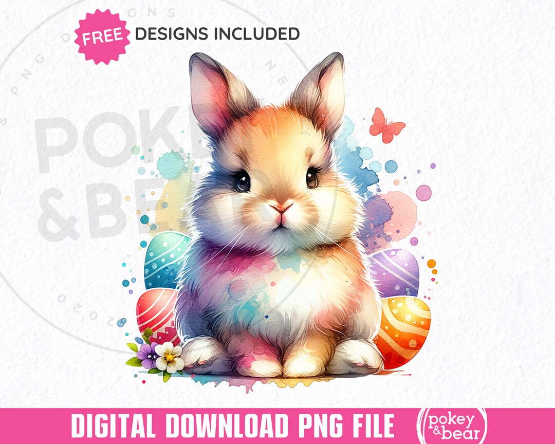 Pastel Easter Bunny Png Sublimation Design Easter Shirt Design Cute ...