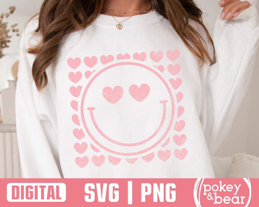 Retro Smiley Face Svg Valentine's Day Svg Valentine Shirt Svg Love Svg ...