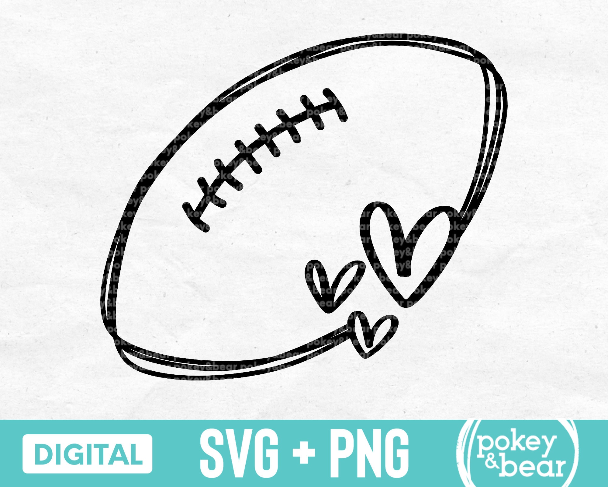 Sketch Football Svg Football Heart Svg Football Love Svg - Etsy