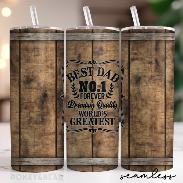 Miglior papà Tumbler Wrap 20 oz Skinny Tumbler Sublimazione Design Festa del papà Tumbler Png Padre Tumbler Design Seamless Download digitale